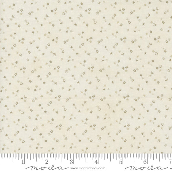 Snowman Gatherings IV Snowy White Stars Snow Taupe Yardage for Moda 49256 15 - PRICE PER 1/2 YARD