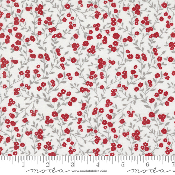 Old Glory Small Floral Vines Cloud Red Yardage for Moda - 5201 11 - PRICE PER 1/2 YARD
