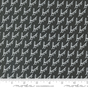 Hey Boo Text and Words Midnight Yardage for Moda - 5212 16  - PRICE PER 1/2 YARD