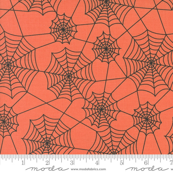 Hey Boo Spider Webs Soft Pumpkin Yardage for Moda - 5213 12  - PRICE PER 1/2 YARD