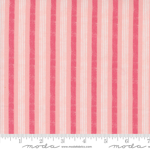 Hey Boo Bougie Stripes Bubble Gum Pink Yardage for Moda - 5214 13  - PRICE PER 1/2 YARD