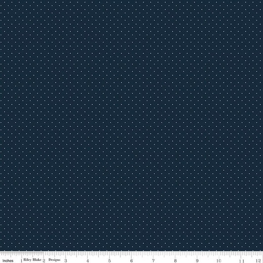 American Jane Pindots Navy for RBD C840-NAVY- PRICE PER 1/2 YARD