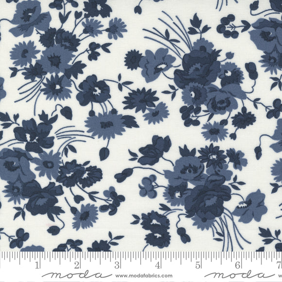 Nantucket Summer Cream Navy Yardage for Moda - 55260 21 - PRICE PER 1/2 YARD