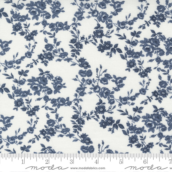 Nantucket Summer Cream Navy Yardage for Moda - 55263 23 - PRICE PER 1/2 YARD