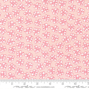 Lighthearted Ribbon Novelty Bows Light Pink Yardage by for Moda - 55293 17 - PRICE PER 1/2 YARD