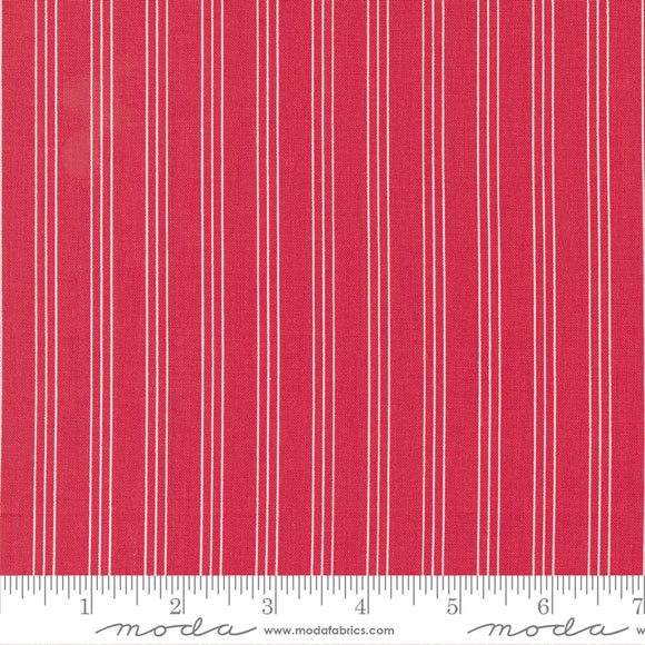Lighthearted Stripe Red Yardage by for Moda - 55296 12 - PRICE PER 1/2 YARD
