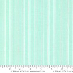 Lighthearted Stripe Aqua Yardage by for Moda - 55296 13 - PRICE PER 1/2 YARD