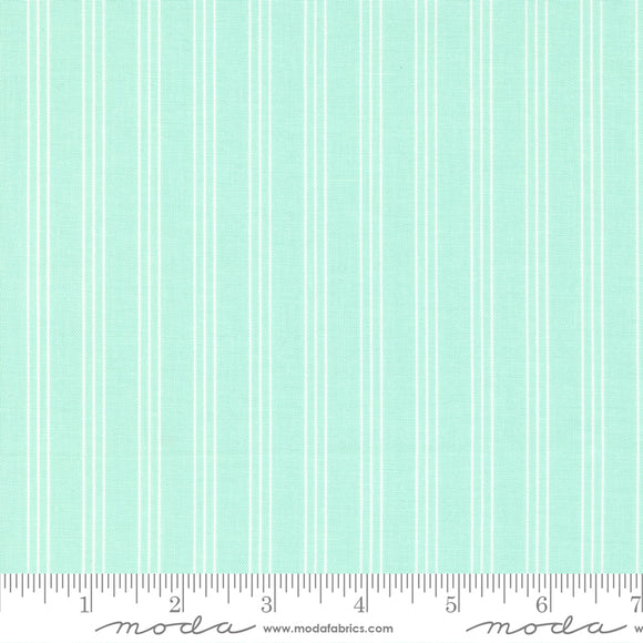 Lighthearted Stripe Aqua Yardage by for Moda - 55296 13 - PRICE PER 1/2 YARD