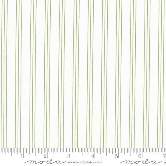 Lighthearted Stripe Cream Green Yardage by for Moda - 55296 22 - PRICE PER 1/2 YARD