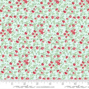 Lighthearted Meadow Small Floral Light Aqua Ydg by for Moda - 55297 14 - PRICE PER 1/2 YARD