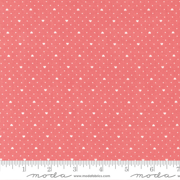 Lighthearted Heart Dots Pink Ydg by for Moda - 55298 15 - PRICE PER 1/2 YARD