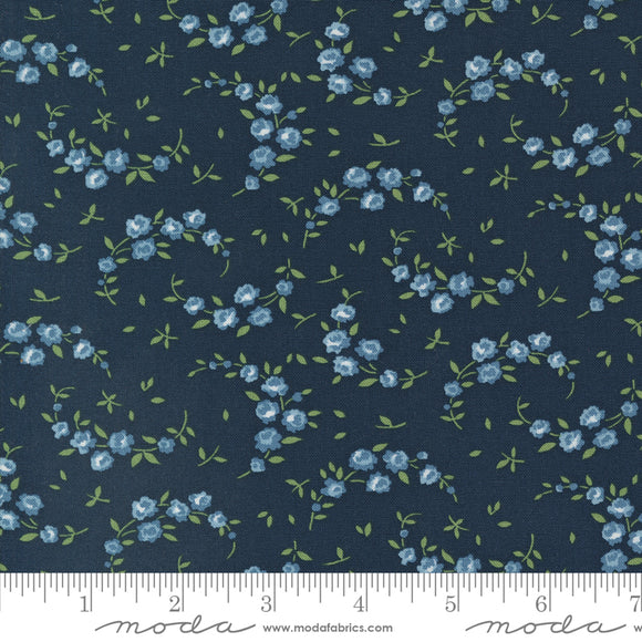 Shoreline Summer Small Floral Navy Yardage by for Moda - 55308 14 - PRICE PER 1/2 YARD