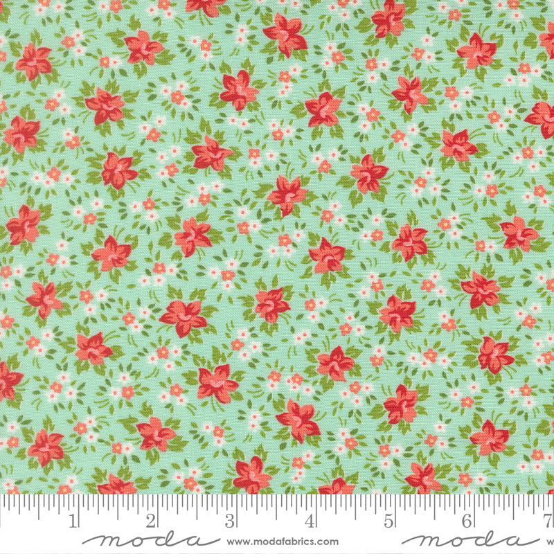 Bloomsberry Aqua Yardage for Moda - 55353 13- PRICE PER 1/2 YARD