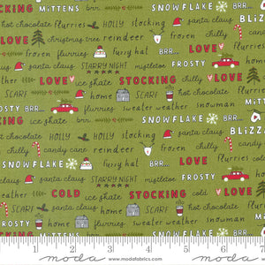 Blizzard Sweater Weather Pine Yardage by Sweetwater for Moda - 55620 13 - PRICE PER 1/2 YARD