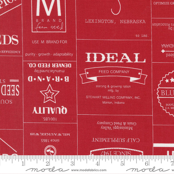 Vintage Brands Red Yardage for Moda - 55650 22 - PRICE PER 1/2 YARD