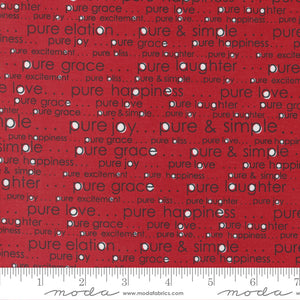 Vintage Pure and Simple Red Yardage for Moda - 55651 22 - PRICE PER 1/2 YARD