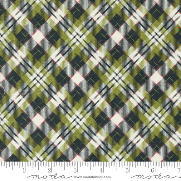 On Dasher Plaid Pine Yardage by Sweetwater for Moda - 55664- 23 - PRICE PER 1/2 YARD