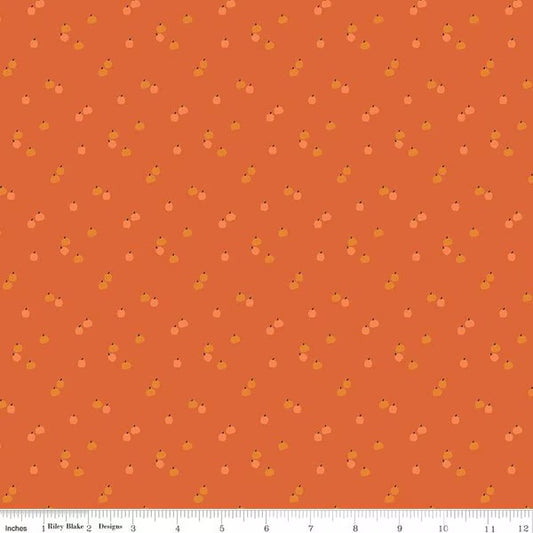 Seasonal Basics Pumpkins Orange Ydg by Christopher Thompson for RBD C652-ORANGE - PRICE PER 1/2 YARD