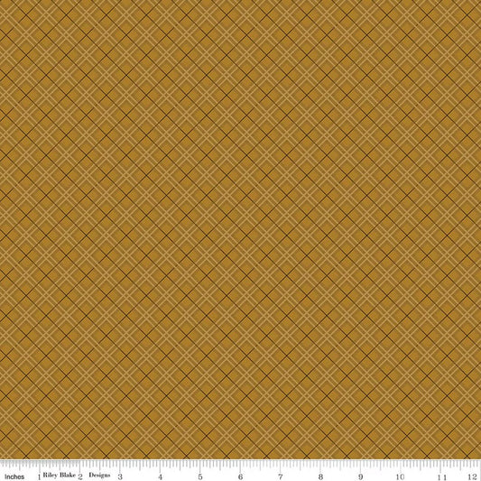 Bountiful Plaid Butterscotch Yardage by Sand Gervais for RBD-C17863-BUTTERSCOTCH- PRICE PER 1/2 YARD
