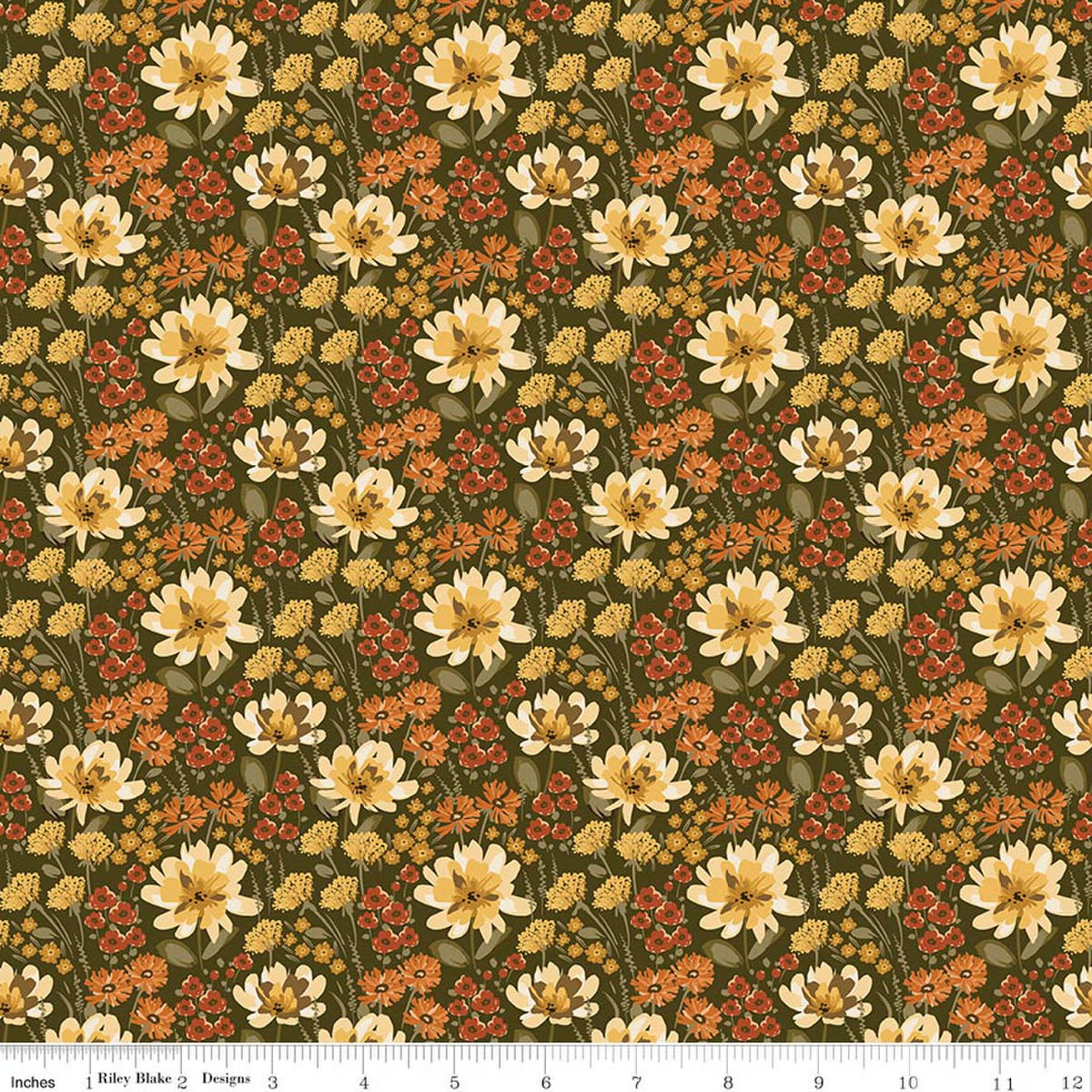Bountiful Floral Shrubs Yardage by Sand Gervais for RBD-C17861-SHRUBS- PRICE PER 1/2 YARD