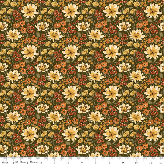 Bountiful Floral Shrubs Yardage by Sand Gervais for RBD-C17861-SHRUBS- PRICE PER 1/2 YARD