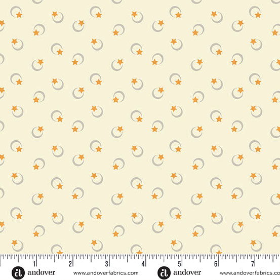 Midnight Moon Celestial Cream Yardage for Andover - A-1529-L - PRICE PER 1/2 YARD