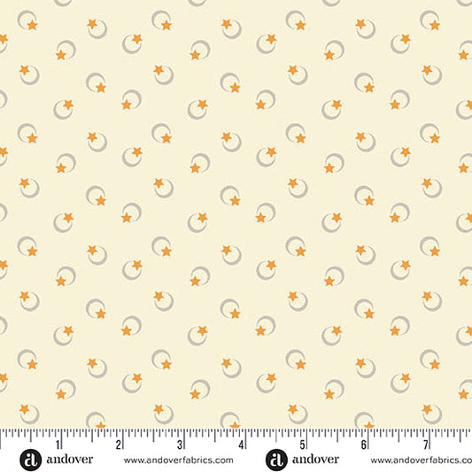 Midnight Moon Celestial Cream Yardage for Andover - A-1529-L - PRICE PER 1/2 YARD