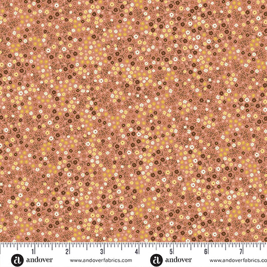 Hello Autumn Mini Blooms Pink Yardage for Andover - MU-100-P - PRICE PER 1/2 YARD