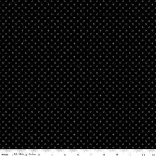 Blackout Flower Black Yardage by RBD Designers for RBD-C16240-BLACK - PRICE PER 1/2 YARD