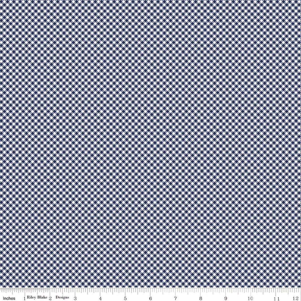 Seasonal Basics Gingham Navy for RBD C777-NAVY - PRICE PER 1/2 YARD