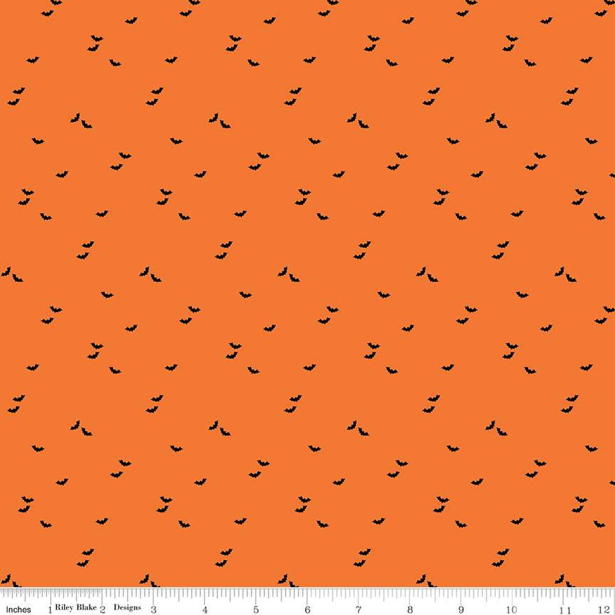 Seasonal Basics Bat Orange Ydg by Christopher Thompson for RBD C651-ORANGE - PRICE PER 1/2 YARD