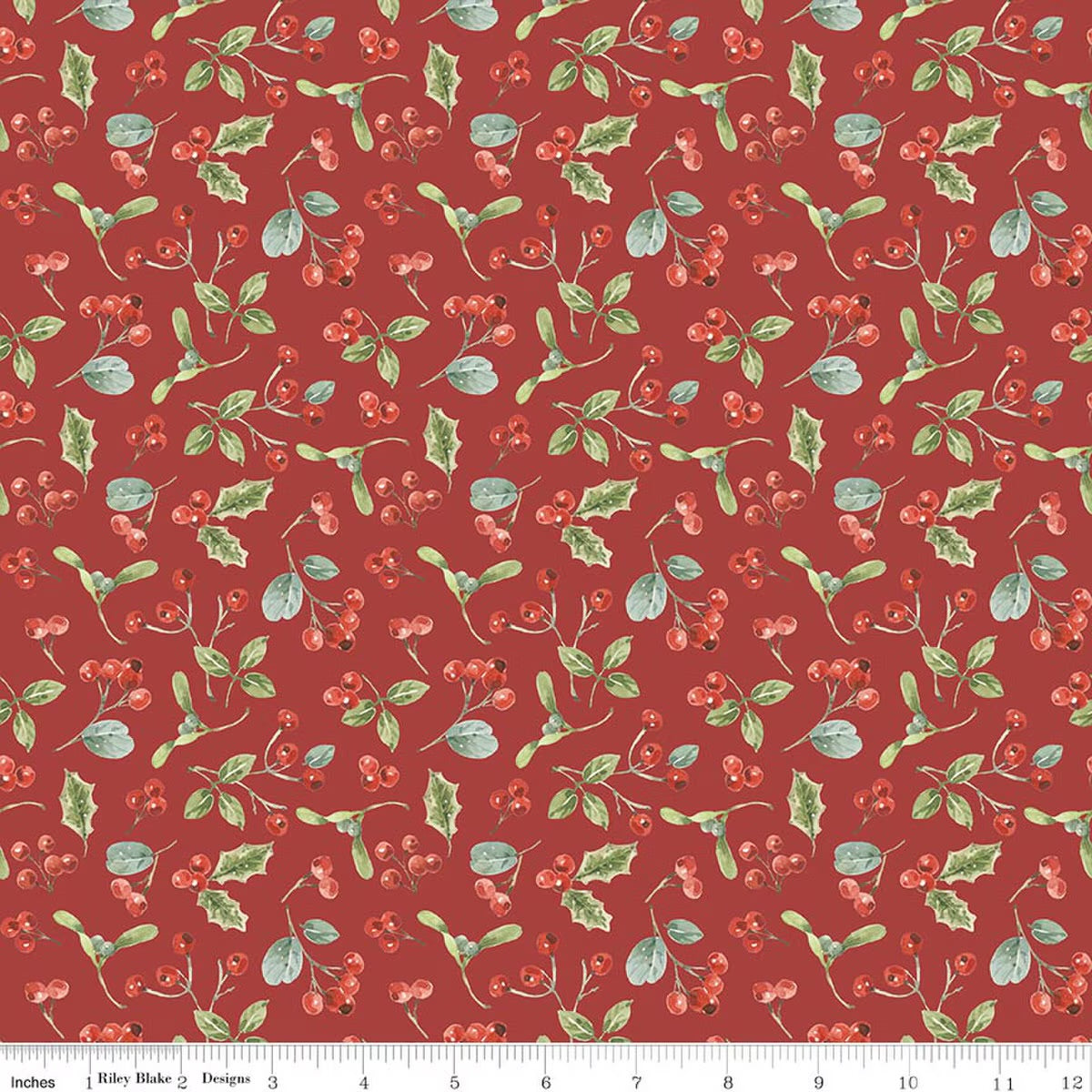 Holiday Spirit Berries Red for Riley Blake -C17463-RED - PRICE PER 1/2 YARD