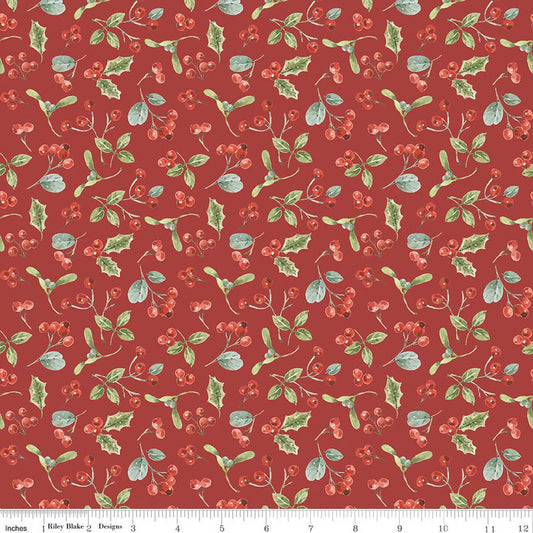 Holiday Spirit Berries Red for Riley Blake -C17463-RED - PRICE PER 1/2 YARD