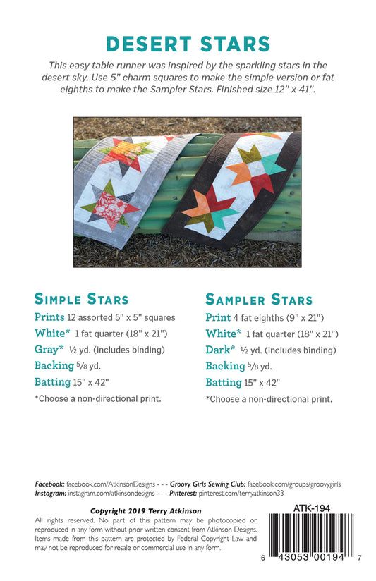 Desert Stars Paper Pattern by Atkinson Design
