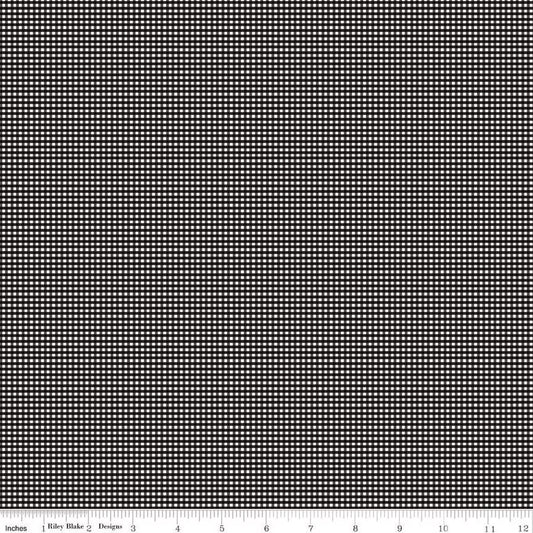 Micro Gingham Black Yardage by RBD C455-BLACK- PRICE PER 1/2 YARD