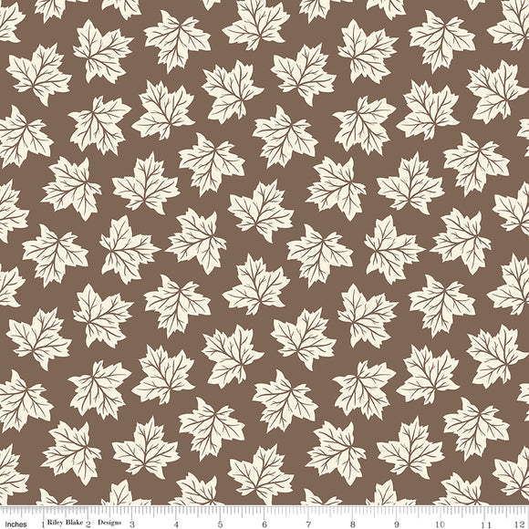 Shades of Autumn Leaves Brown Ydg for RBD C13472 LEAVES  - PRICE PER 1/2 YARD