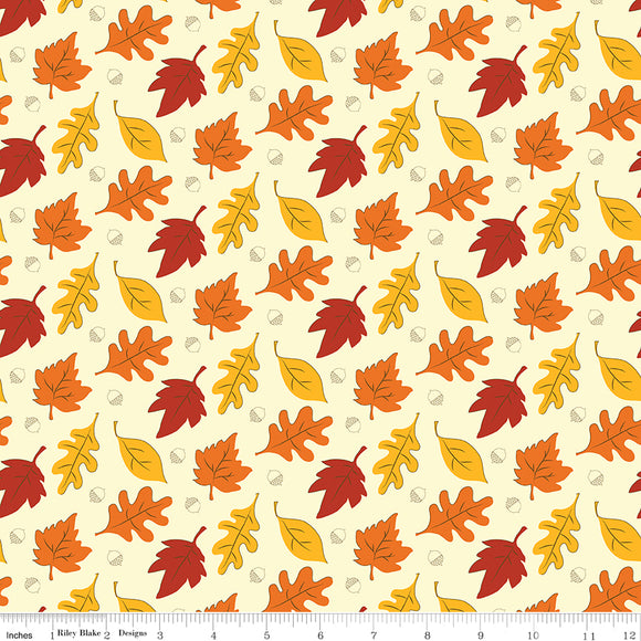 Fall's In Town Leaves Cream Ydg for RBD C13511 CREAM - PRICE PER 1/2 YARD