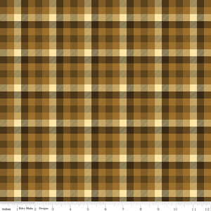 Fall's In Town Checked Brown Ydg for RBD C13516 BROWN - PRICE PER 1/2 YARD