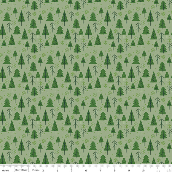The Magic of Christmas Trees Leaf Yardage for RBD-C13642 LEAF - PRICE PER 1/2 YARD