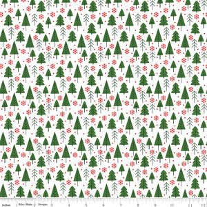 The Magic of Christmas Trees White Yardage for RBD-C13642 WHITE - PRICE PER 1/2 YARD