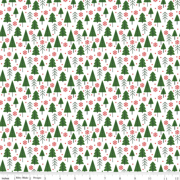 The Magic of Christmas Trees White Yardage for RBD-C13642 WHITE - PRICE PER 1/2 YARD