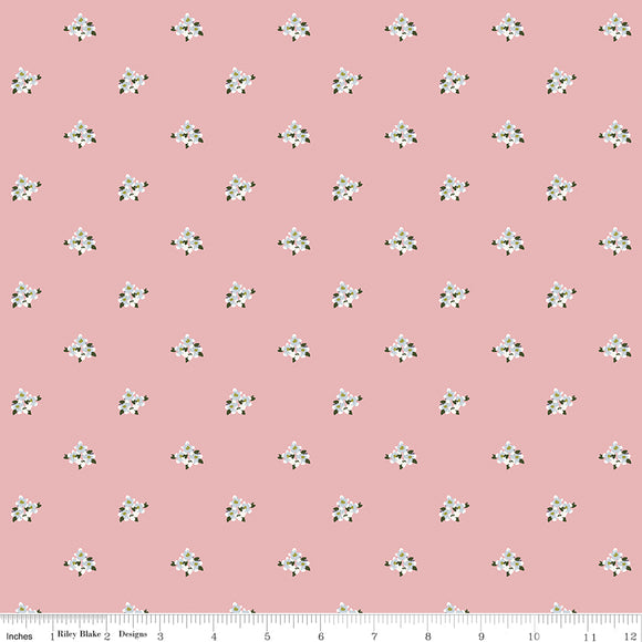 Bellissimo Gardens Ditsy Floral Pink Yardage for RBD C13833 PINK  - PRICE PER 1/2 YARD