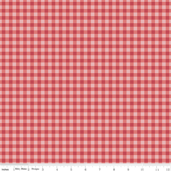 Bellissimo Gardens Gingham Red Yardage for RBD C13835 RED  - PRICE PER 1/2 YARD