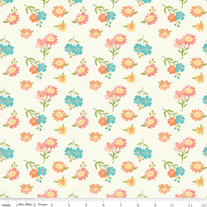 Spring's In Town Floral Cream Ydg for RBD C14211 CREAM - PRICE PER 1/2 YARD