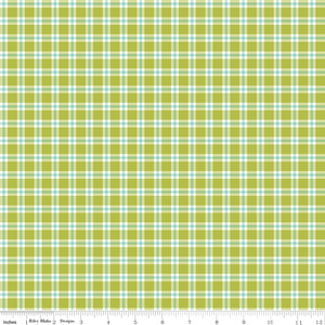 Spring's In Town Plaid Green Ydg for RBD C14212 GREEN - PRICE PER 1/2 YARD