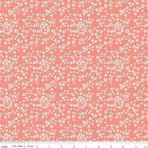 Spring's In Town Blossoms Coral Ydg for RBD C14215 CORAL - PRICE PER 1/2 YARD