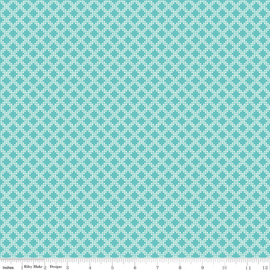 Spring's In Town Diamonds Peacock Ydg for RBD C14216 PEACOCK - PRICE PER 1/2 YARD