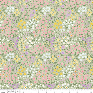Bunny Trail Spring Floral Green Yardage for RBD-C14253 GREEN - PRICE PER 1/2 YARD
