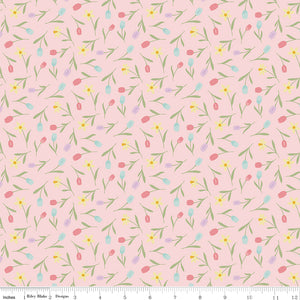 Bunny Trail Tulip Toss Pink Yardage for RBD-C14254 PINK - PRICE PER 1/2 YARD