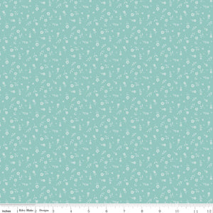 Bunny Trail Ditsy Aqua Yardage for RBD-C14255 AQUA - PRICE PER 1/2 YARD